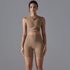 Ensemble de sous-vêtements de sport à cordon, vêtements de yoga, short de yoga antibactérien pour la course et le fitness, deux pièces