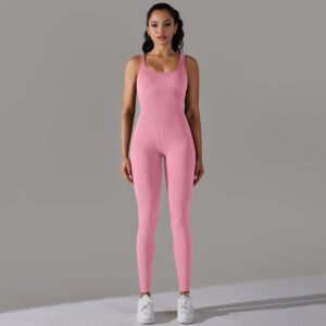 Body une pièce en maille unie, coupe skinny, col plat, idéal pour le sport, la course, le fitness et le yoga.